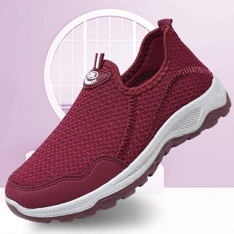 Women's shoes spring and autumn fly-woven mesh breathable soft-soled women's shoes one-pedal women's casual shoes