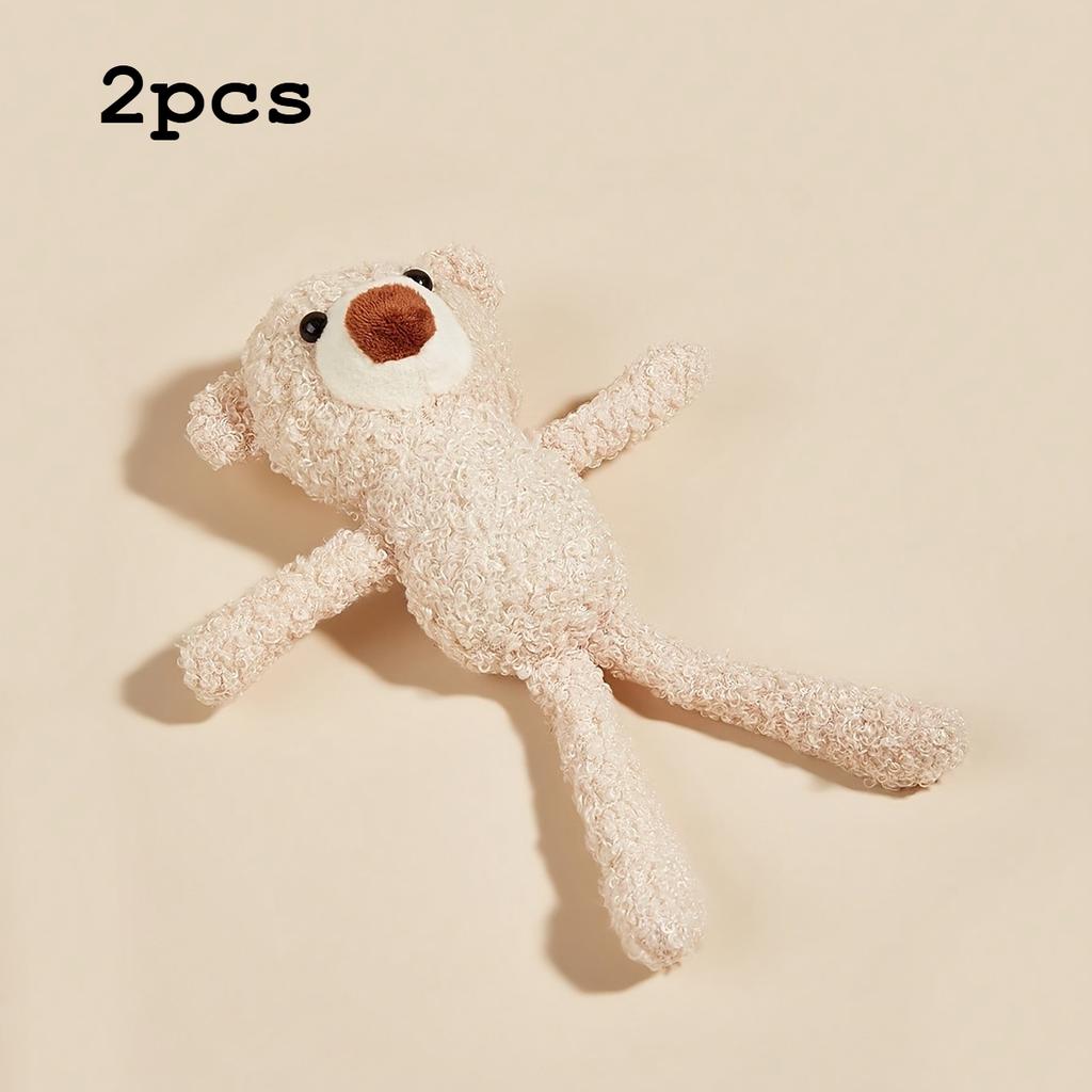 1/2pcs Calming Mini Bear Stuffed Toy For Dogs And Cats