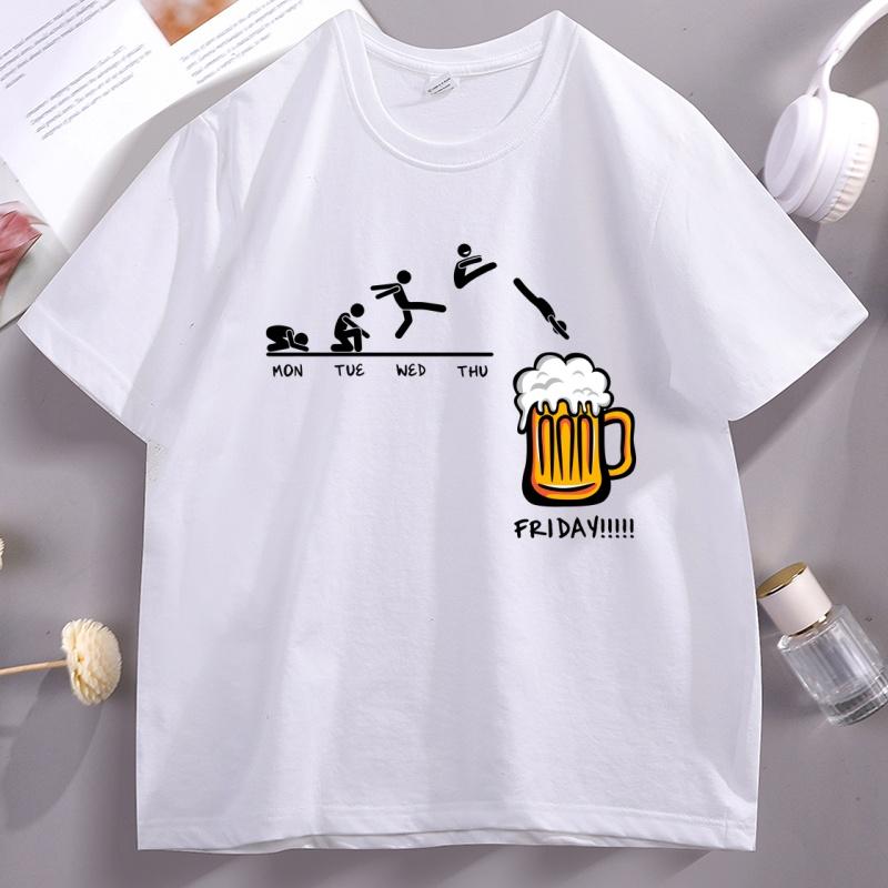 This Guy Needs A Beer Funny T-shirt Beer Lover Gift Tee Humorous Drinking T Shirt Casual Cotton Short Sleeve Round Neck Tees