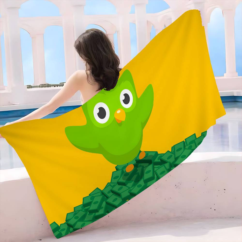 Funnyt D-Duolingo Microfiber Printed Beach Towel Mountain Climbing Yoga Beach Swimming Running Absorbent Soft Towel
