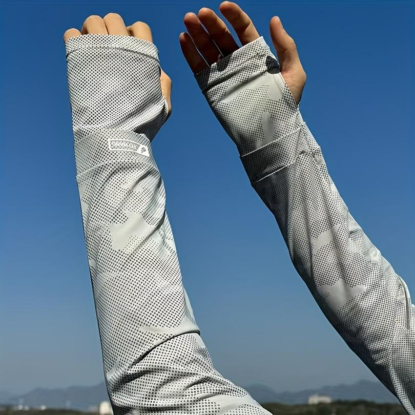 

Arm Sleeves for Men and Women, Fingerless Summer Ice Silk, Oversized Long Arm Sleeves for Driving, Fishing, and Summer Use світло-сірий колір