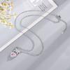 Girl Heart Bowknot Love Zircon Necklace Elegant Women Clavicle Chain Light Luxury Niche Necklace High-End Jewelry Accessory Gift