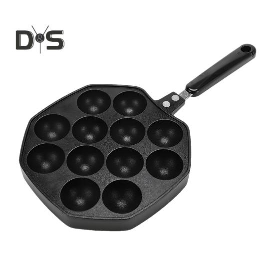 Takoyaki Grill Pan Plate 12 Holes Non-Stick Cooking Grill Baking Pan Octopus Ball Baking Tray for Squid Balls Pancakes