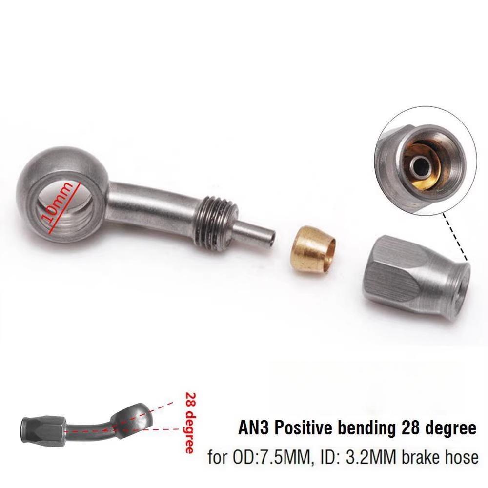 Suitable for Car and Motorcycle Brake Fisheye Stainless Steel Brake Hollow Steel Throat AN3 Oil Pipe Tee Banjo Joint