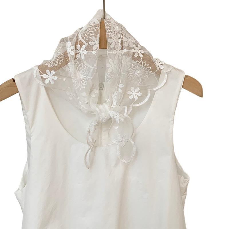 Triangle Scarf Waist Pastoral Strap Skirt Curtain Sweet Mesh Waist Scarf Fart Curtain Lace Silk Scarf Headscarf Headband Tied Hair