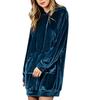 Women's Hooded Long Sleeve Loose Fit Color Dress for Casual Everyday Wear