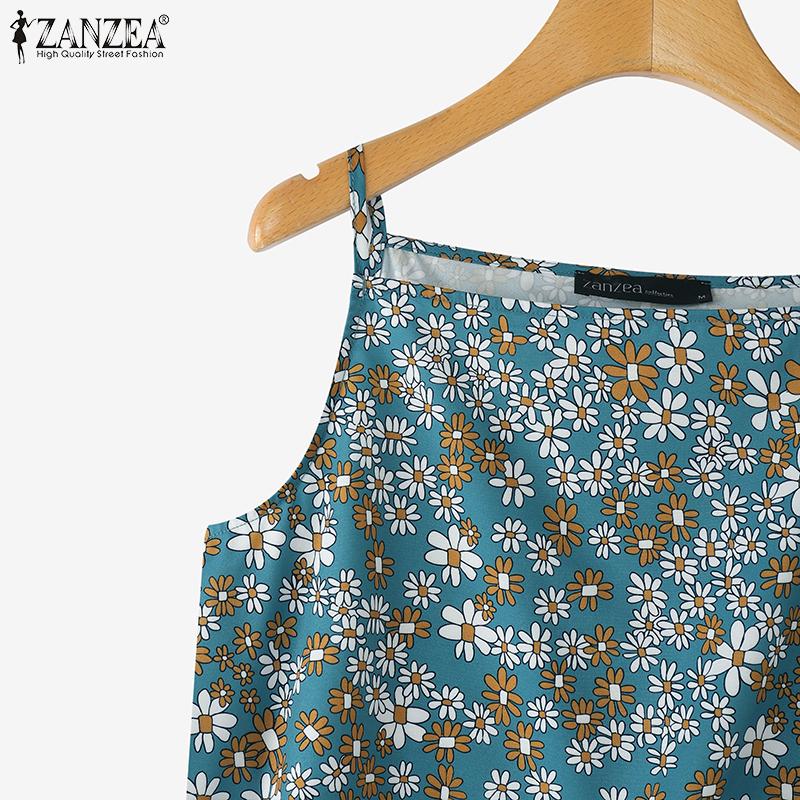 ZANZEA Women Summer Casual Floral Print Sleeveless Sling Camisoles