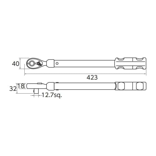 Kyoto Machinery Tools (KTC) 12.7mm (1/2 inch) Wheel Nut Torque Wrench WCMPA108