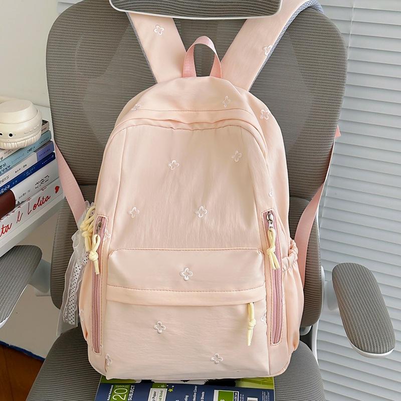 Schoolbag Korean Ins Mori Sweet Backpack High Value College Style Embroidery Flower Middle School Student Schoolbag Women's Backpack