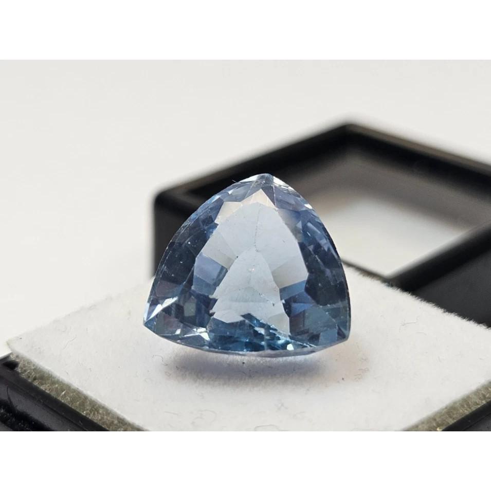 12+ Ct Blue Color Aquamarine Trillion Cut Beautiful Certified Loose Gemstone