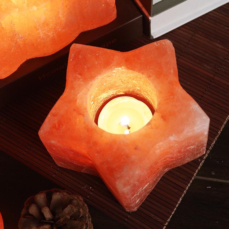 Himalayan Salt Crystal Candle Holder for Home and Yoga Aromatherapy