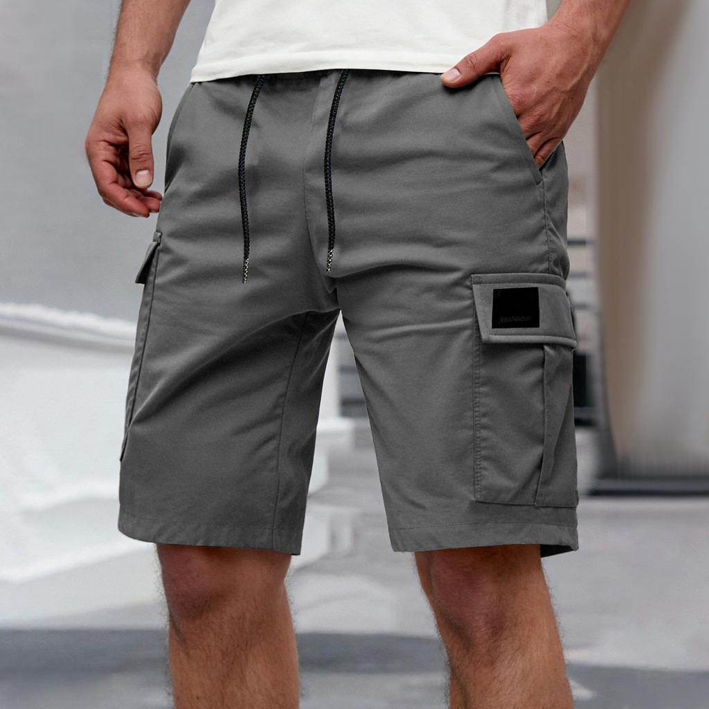 Pantalones Cortos Cargo Casuales para Hombre con Cintura con Cordón y Múltiples Bolsillos Corte Relajado Material Ligero para Uso Diario
