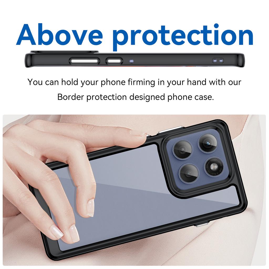 For Motorola Edge 60 Pro 5G Telefondeksel WANLONFENG XC-serien TPU Akryl-deksel med Herdet Glass (Stort linsehull)