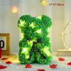 Multicolors Artificial Flower with/without LED Strip Girlfriend Birthday Gift Eternal Rose Bear 15*15*22cm