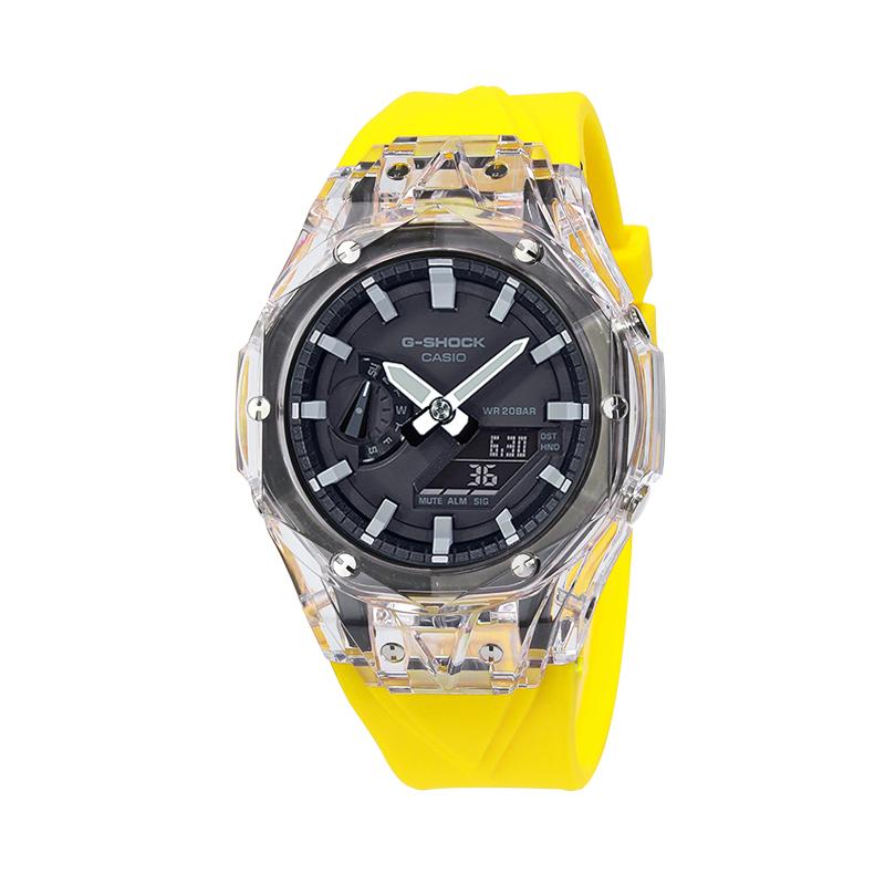 CASIO Unisex Liquid Crystal/Analog Dual Display Series Black Watch GA-2100-1A(Watch4--)