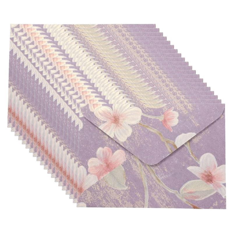 20Pcs Antique Floral Pattern Envelopes 6.46x4.4Inch Folding Envelopes For Wedding Invitation Valentines Card And Mailing