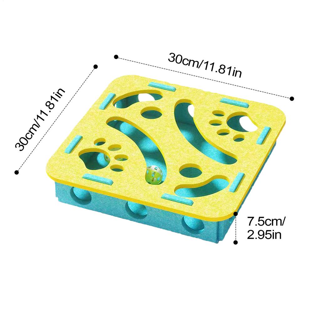 Cat Puzzle Toy Felt Indoor Hunting Play Mental Cat Toy Dispenser With Bell For Kitten Boredom Exercise Mealtime Living Room