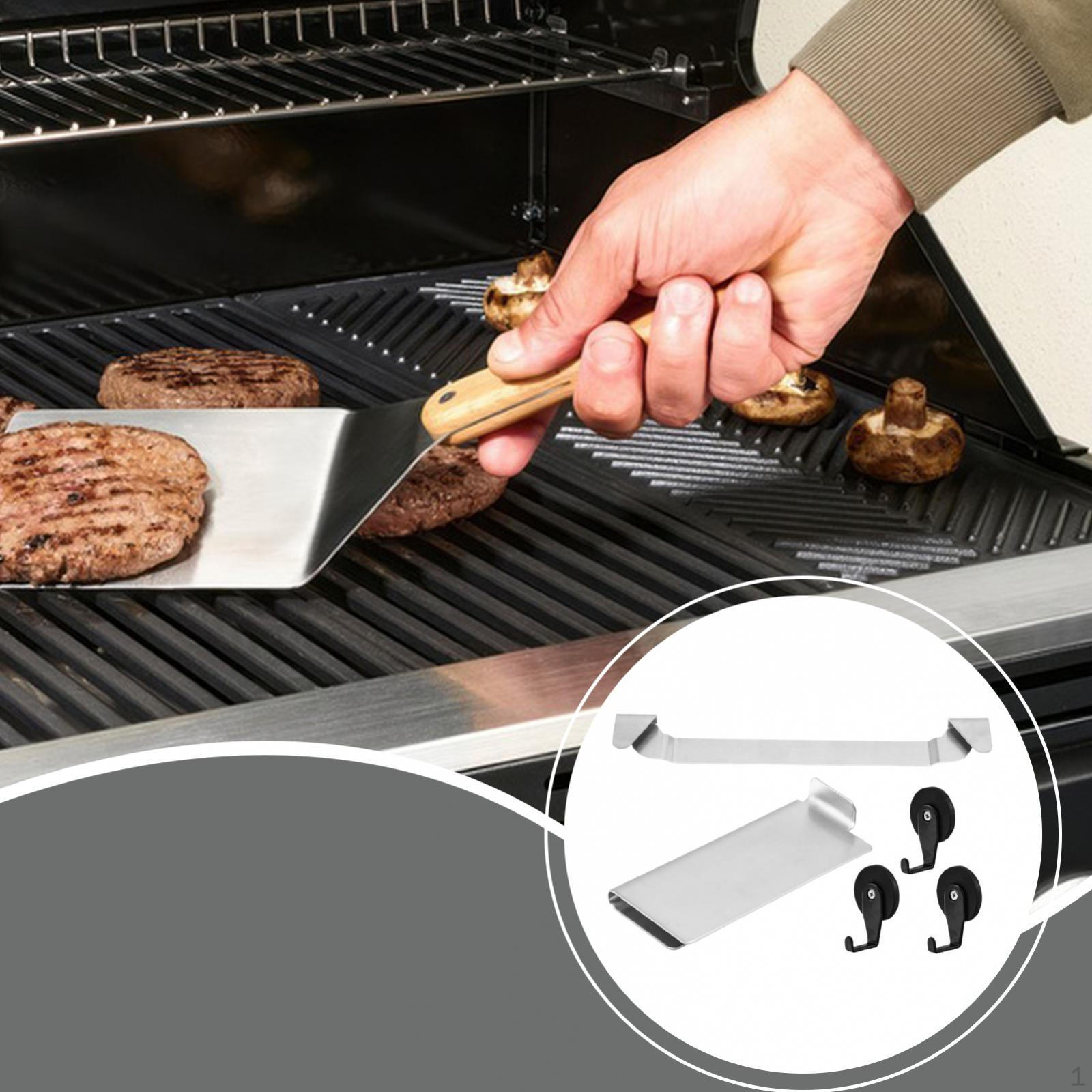 

Rear Grease Gate Kit Parts with Hooks Replacement Barbecue Grill Door