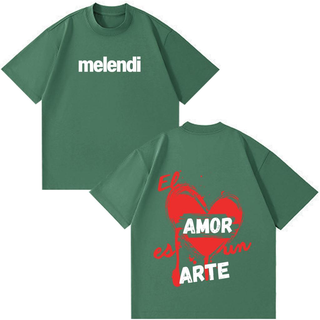 Rapper Melendi Tour Print 2026 Tshirt Unisex Unisex Hip Hop Tshirt Summer Shortsleeved Loose Casual Cotton Aesthetic Trend Tshirt