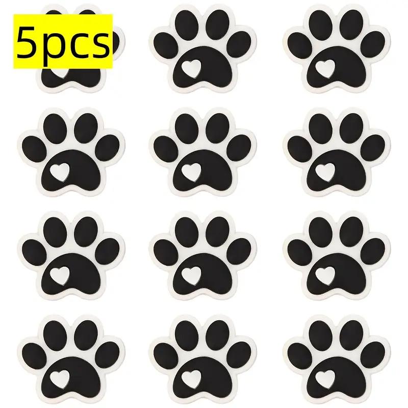 

5/7/25/56PCS Animal paw print silicone bead set, suitable for DIY craft beads for making earrings, necklaces, keychains
