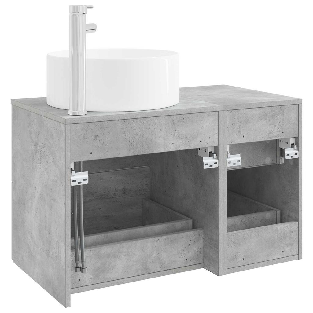 Bathroom Furniture Set 2 Pieces Concrete Grey Engineered Wood
