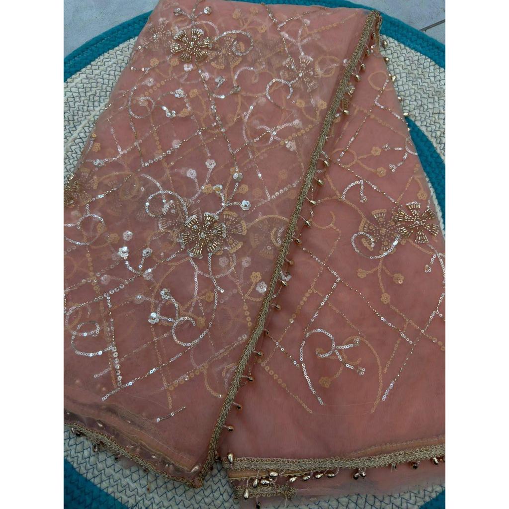 Premium Net Saree with Beads, Sequins & Pearl Embroidery