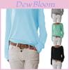 T-shirt in Cotone da Donna con Girocollo Manica Lunga Vestibilità Casual Morbido Comfort