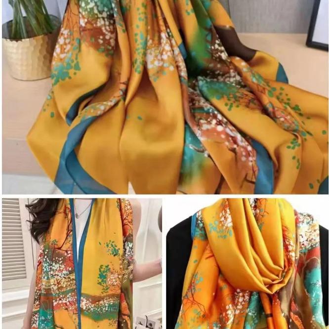 Gardenia Brocade Women's Versatile Scarf: Decorative Shawl, Sun Protection, Beach Towel
