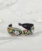 Maia Green Flower Jacquard Hairband - Knot Type Yellow-Green