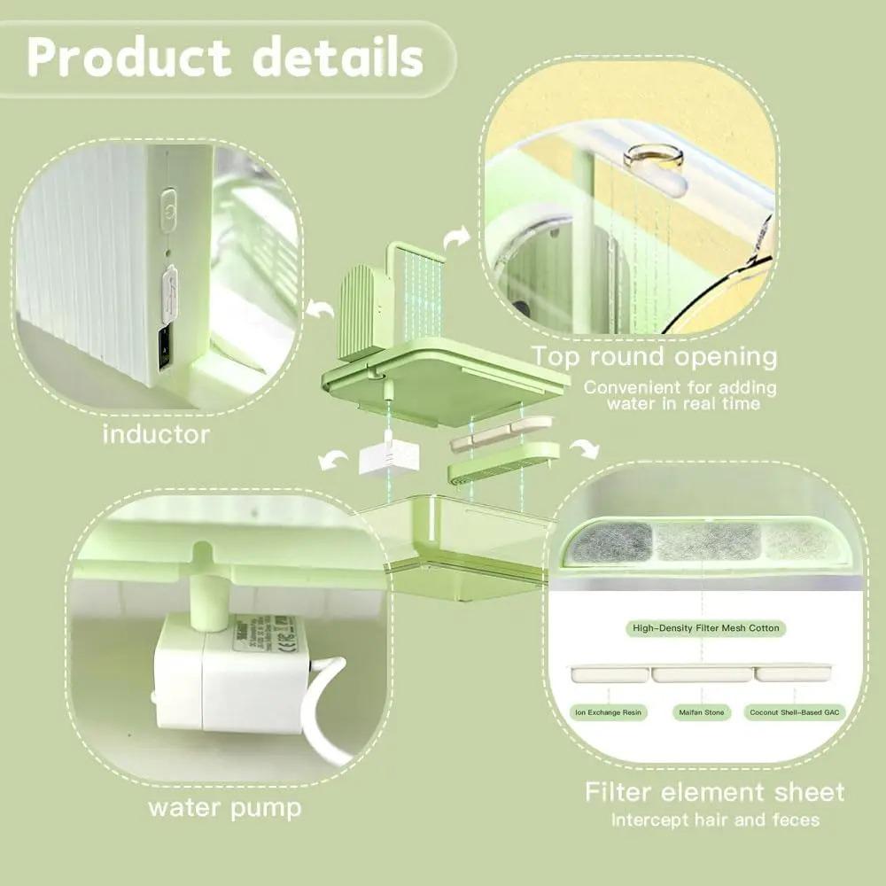 Smart Auto Sensing Water Circulation Bird Bath for Cages Hanging Parakeet Shower Bird Cage Bathroom Accessory Peony Bath Box