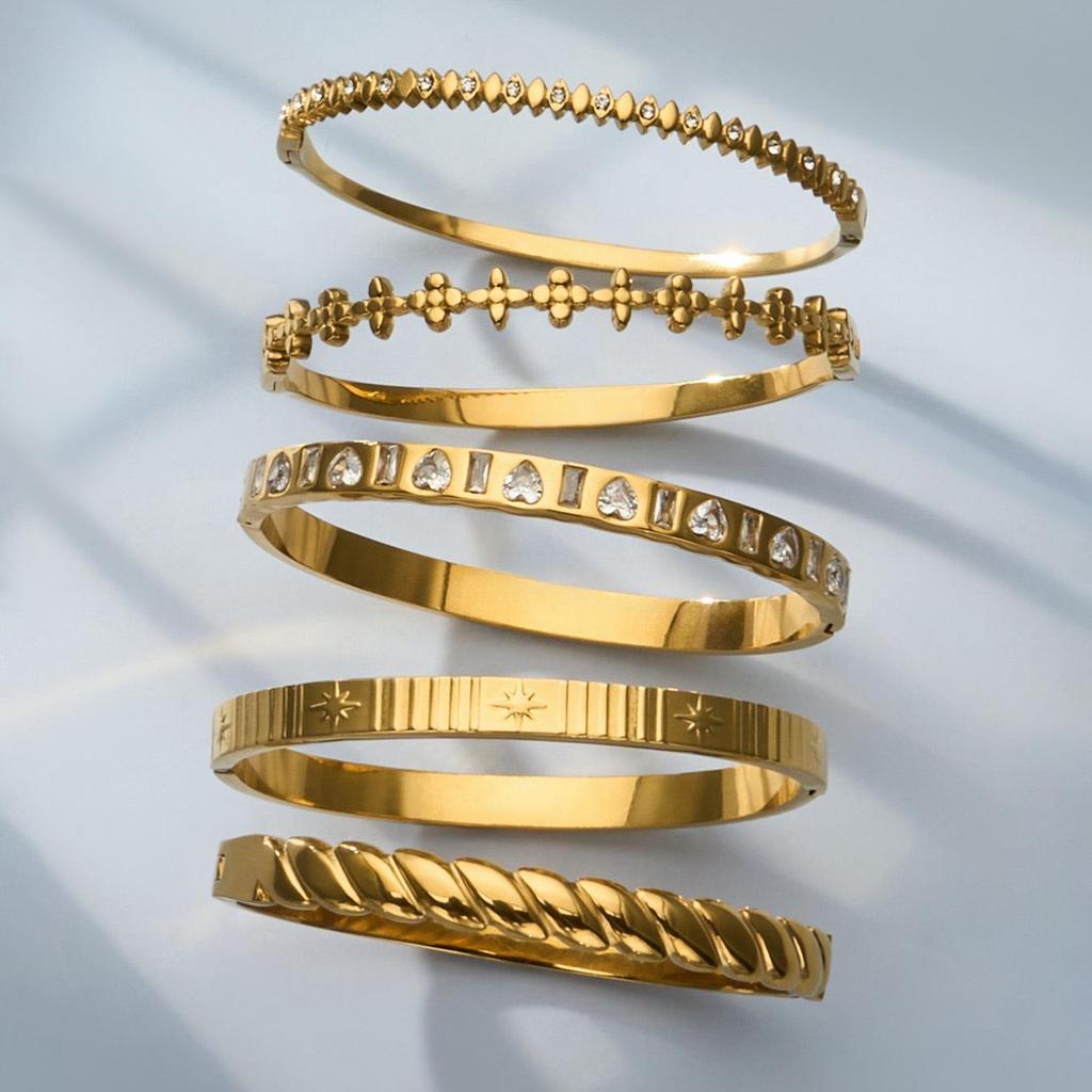 Elegant Dames Volledig Diamanten Armband in 18K Verguld Roestvrij Staal – Veerkrachtig, High-End Ontwerp