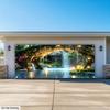 2D Fantasy Cave Waterfall Garage Door Tapestry Enchanted Forest Background Cloth