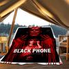 1pc Black Phone Movie Poster Outdoor Flannel Blanket Gift For Boys Girls Adults, Family Friends