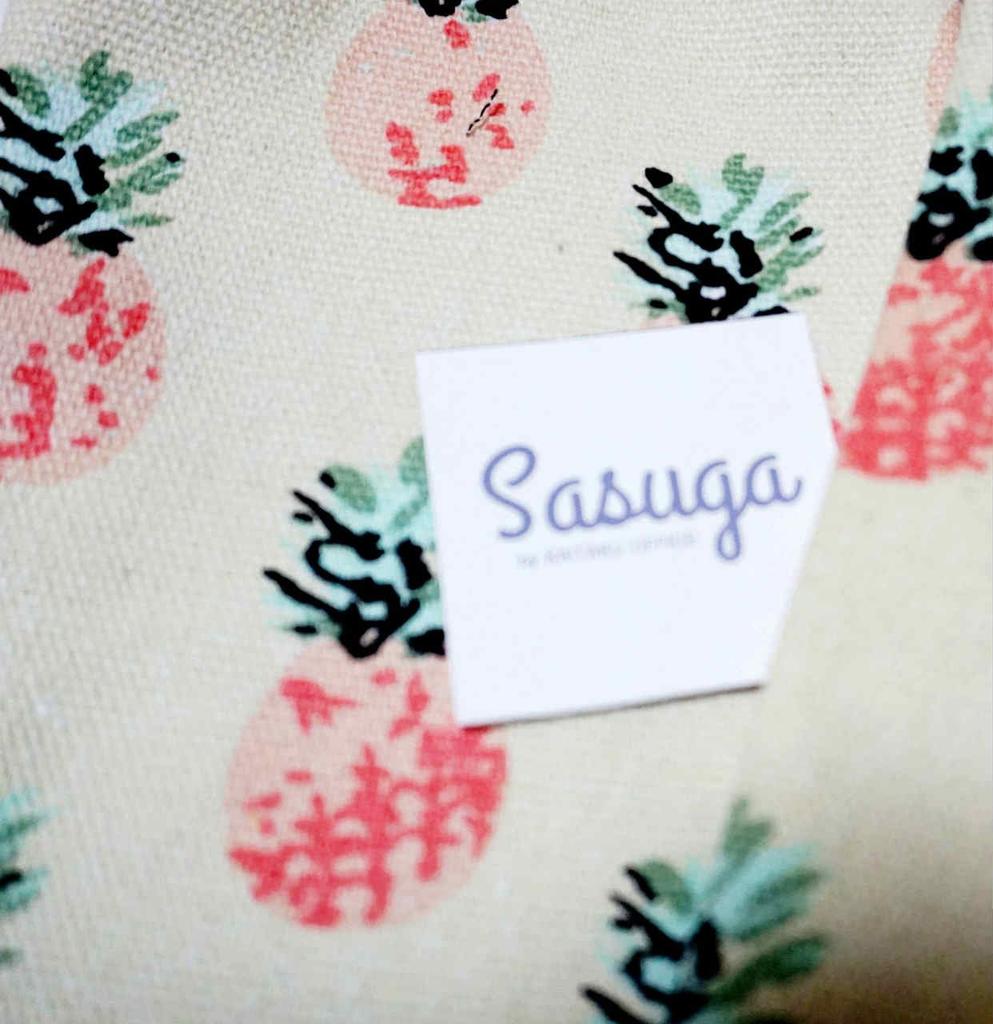 [Sasuga] [Lichidare de stoc] Geantă cu șnur (Mare, Mediu, Mic, Set 3 Piese, Geantă de călătorie din bumbac pentru pahare (Ananas)