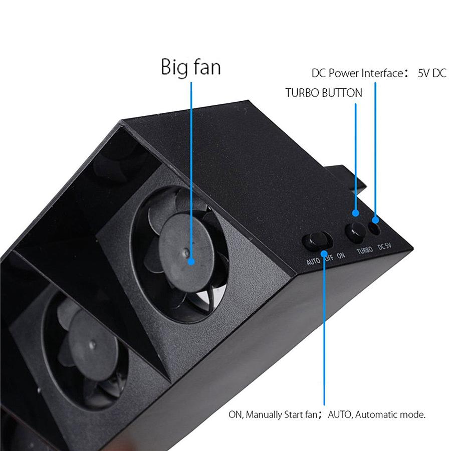 Video Game USB Cooling Fan Base for PS4 Consoles Accessories External Turbo Temperature Control for Playstation 4 Normal PS4