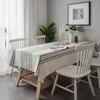 Cotton Linen Tablecloth,Geometrical Pattern Rectangle Tassel, Dust-Proof Table Cover,for Kitchen Dinning Party Tea Table Decor