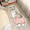 Simple Cartoon Cute Cat Foot Mat Imitation Cashmere Carpet Living Room Bedroom Bedside Blanket Children's Floor Mat