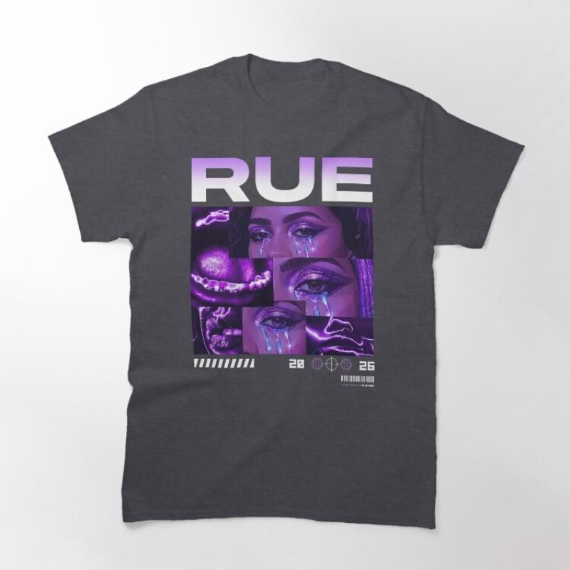 

2026 drama series Euphoria Rue Bennett graphic 100Cotton unisex shirt Summer New Y2k Fashion Unisex Short sleeve Tshirt fan gift M