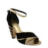 Salvatore Ferragamo Ether Velvet Heel Sandals Black
