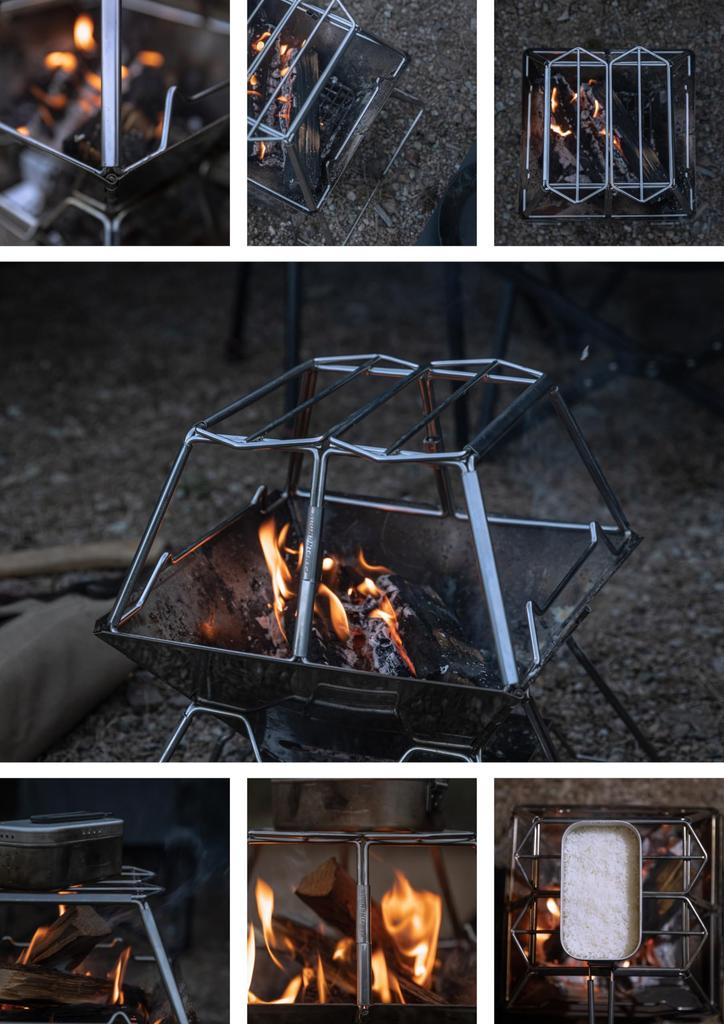 CAMPING MOON Feuerplattenständer, Lagerfeuerstelle, Camping-Untersetzer, Coleman Feuerstelle, MT-2-ST