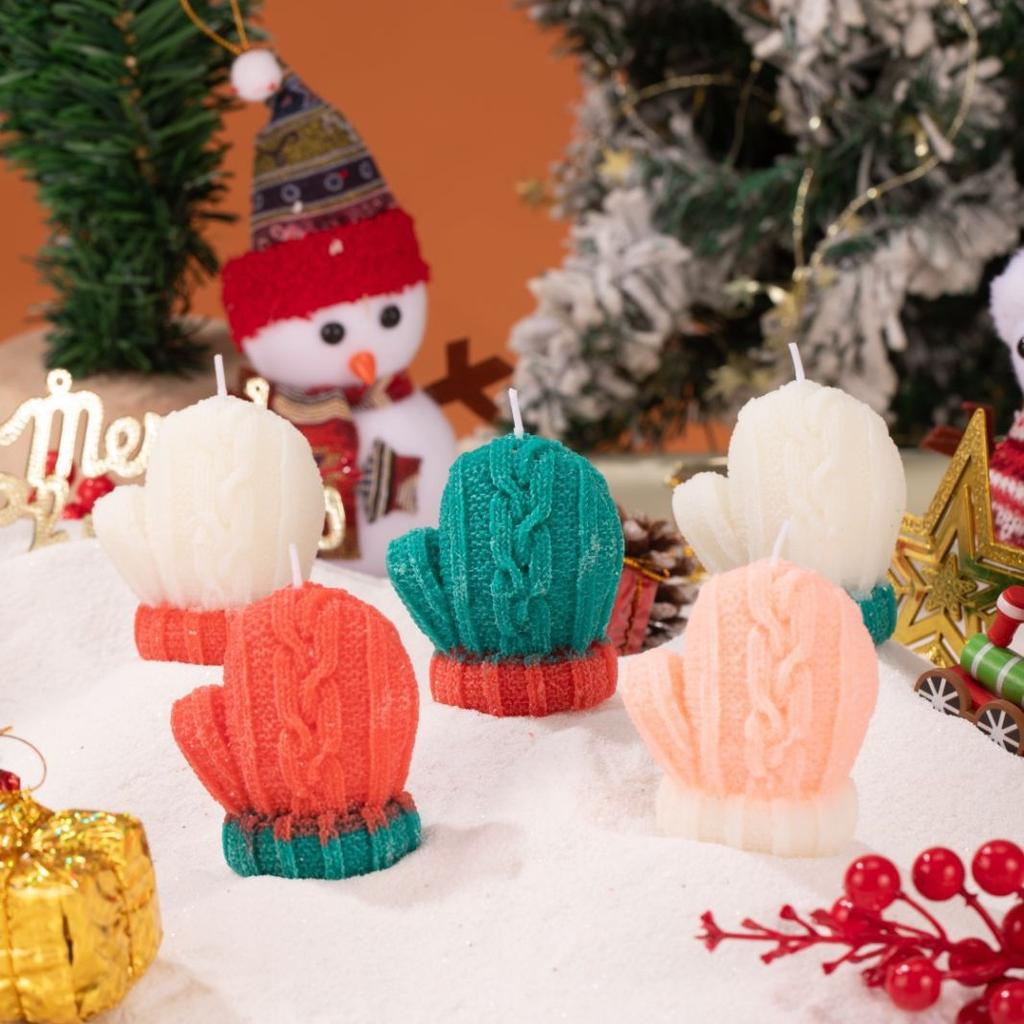 Weihnachtsgarnhandschuhe Duftkerze Weihnachtsgeschenk Ins Foto-Requisiten DIY Kreativer Schmuck Aromatherapie-Kerze