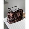 IELGY Leopard Print Canvas Tote Bag Large Capacity One Shoulder Portable