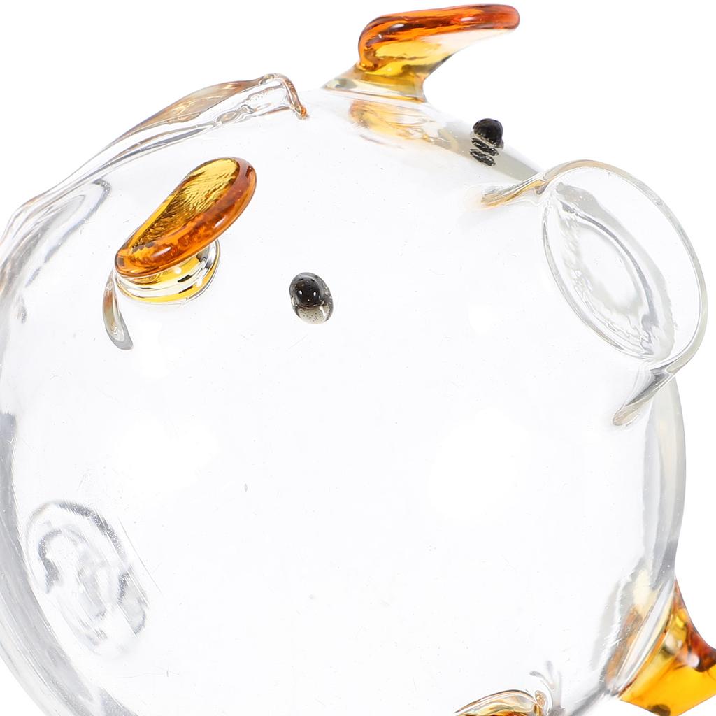 Transparent Glass Piggy Bank Decorative Pig Money Pot Desktop Saving Jar Clear Coin Storage Box Glass Piggy Bank