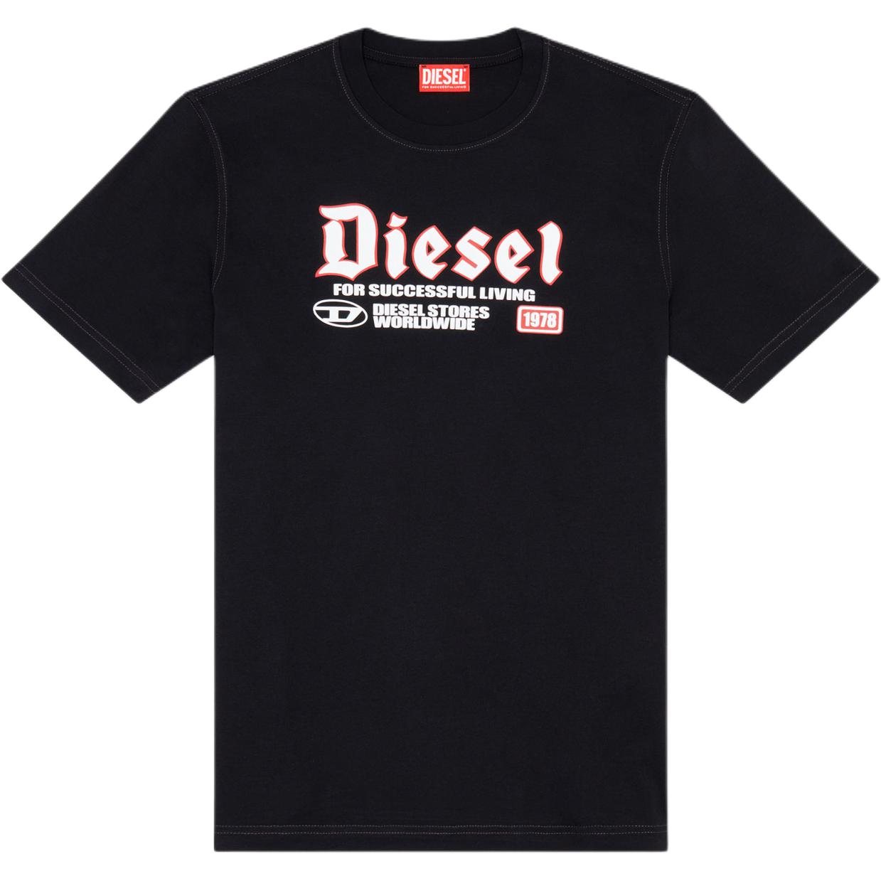 Diesel Logo Letter Print Round Neck