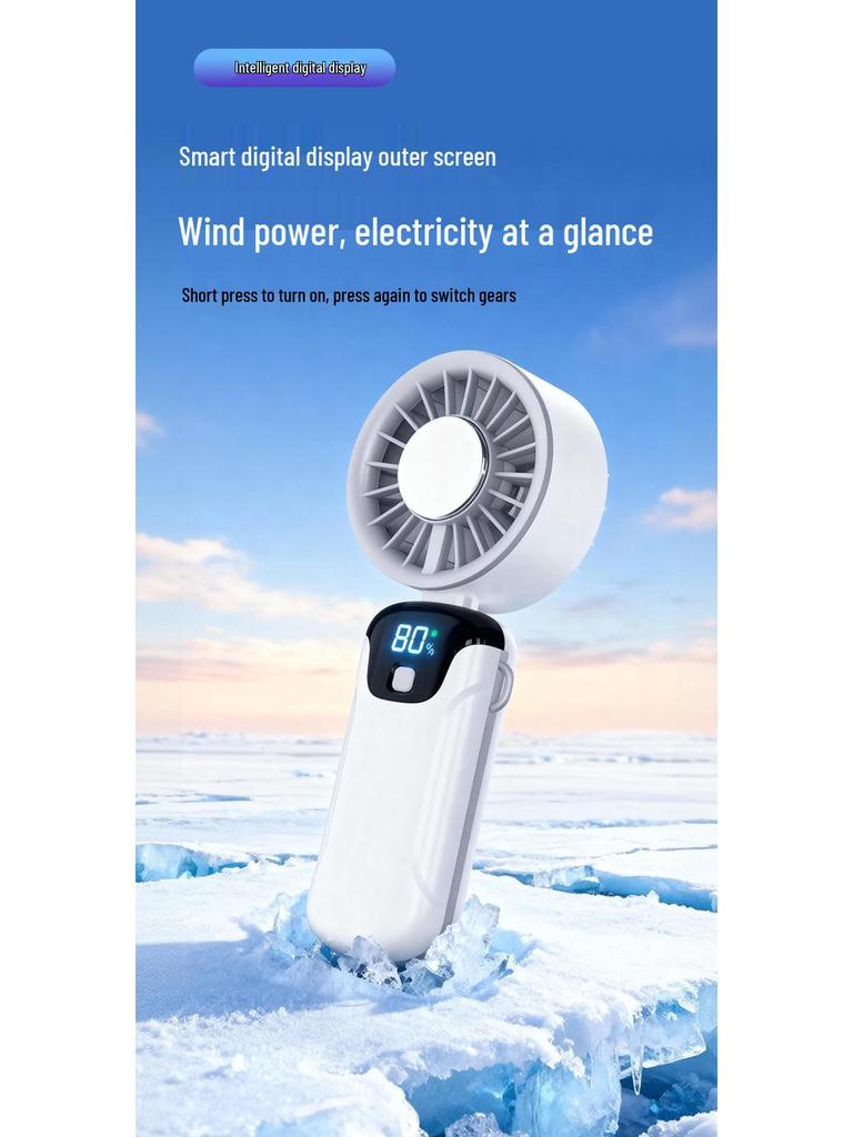 26 Ice Pack Portable Mini Handheld Fan with USB Charging and Folding Neck Design