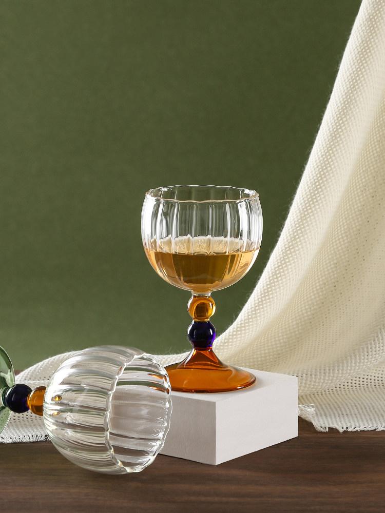 Trompete Hoher Stiel Glasbecher Hitzebeständiges Weinglas Saft- und Champagnerglas Haushaltsgebrauch Stilvoll Kreatives Geschenk