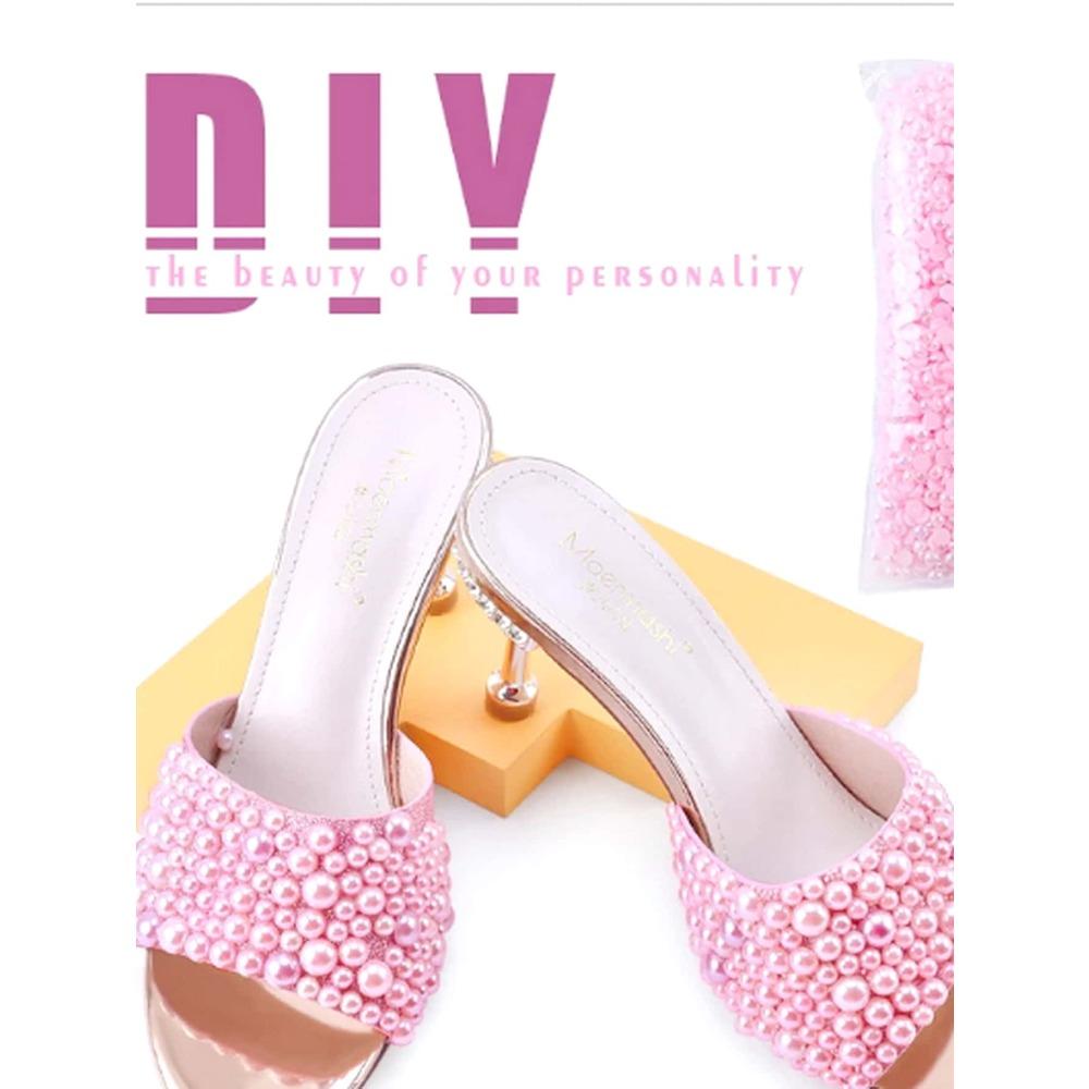 1000pcs 2-8mm Mix, Nice AB, Non-AB, Rainbow Colors Flat Back Half Round Pearls, Multi Colors Crystal Gems Non Hot Fix DMC Jewelry Rhinestones