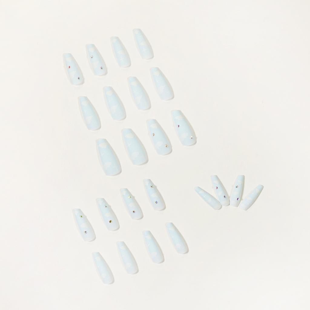 Clouds press on nails long ballet fake nails nail patch wear nail direct supply