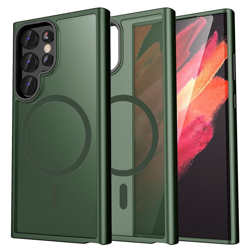 

Подходит для Samsung S25Edge Магнитный чехол для телефона S24ultra Магнитная кожа Абсорбирующий чехол для мобильного телефона S23Plus Высокий класс Samsung A15