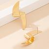 Trendy European & American Twisted Glossy Spray-Paint Earrings for Women, Japanese & Korean Style, Simple & Fashionable Studs